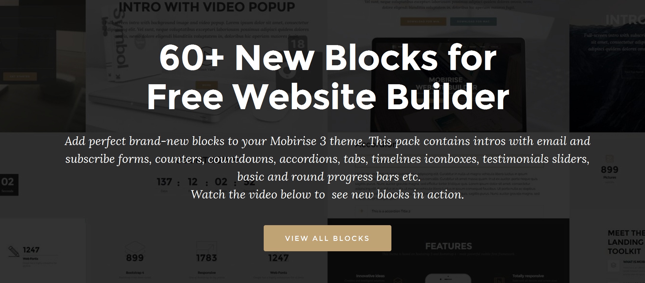 Mobirise Best Free Website Builder v3 with the Additional Blocks Pack