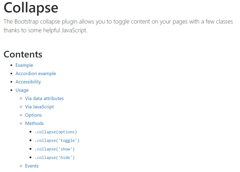 Bootstrap collapse  formal documentation