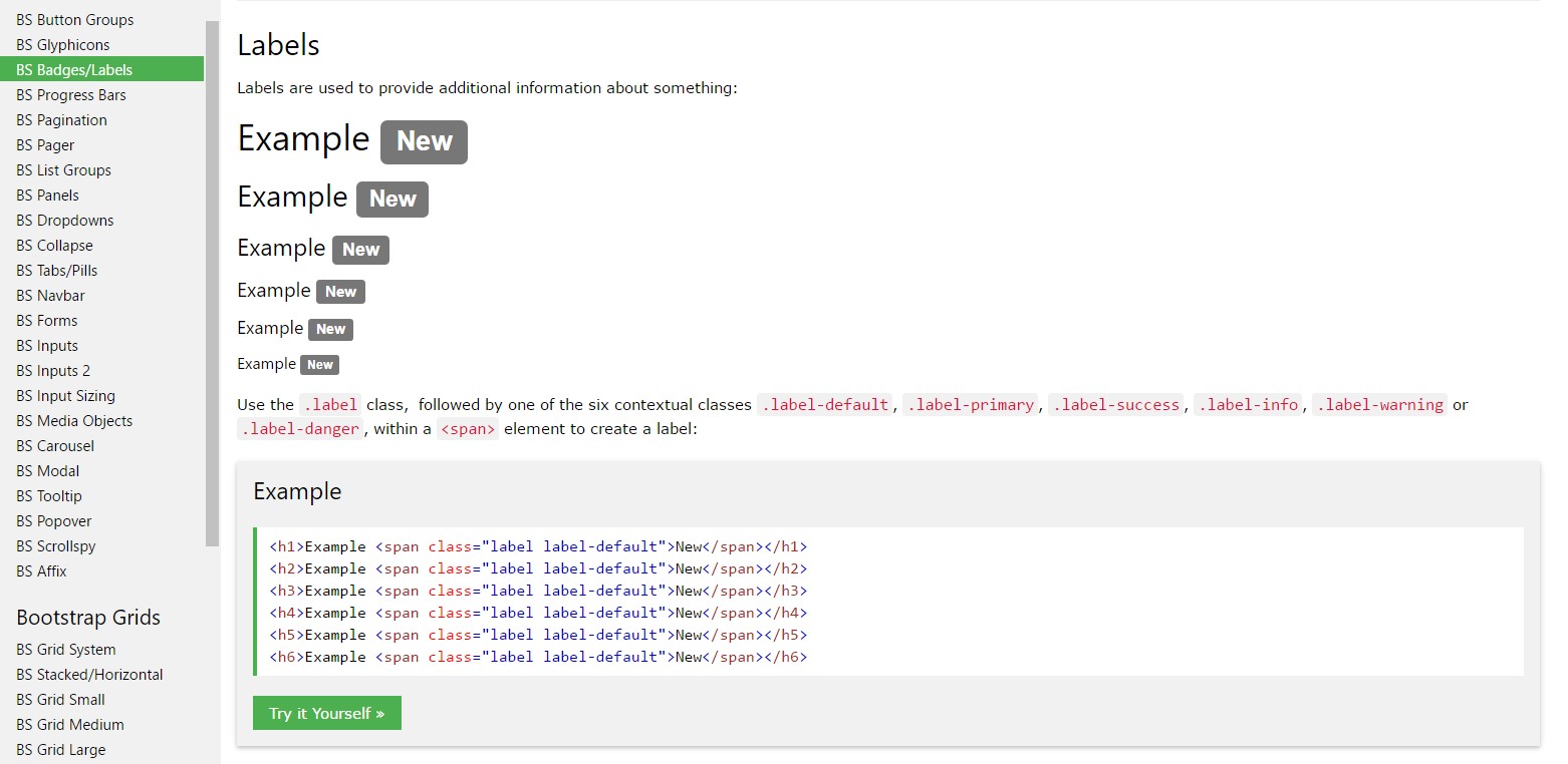 Bootstrap label guide