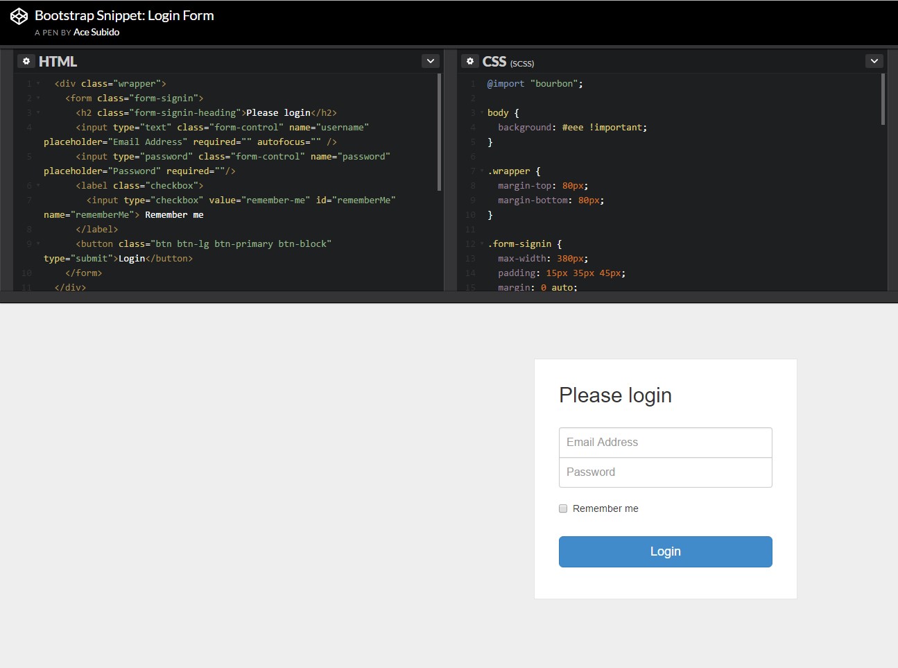  An additional example of Bootstrap Login Form