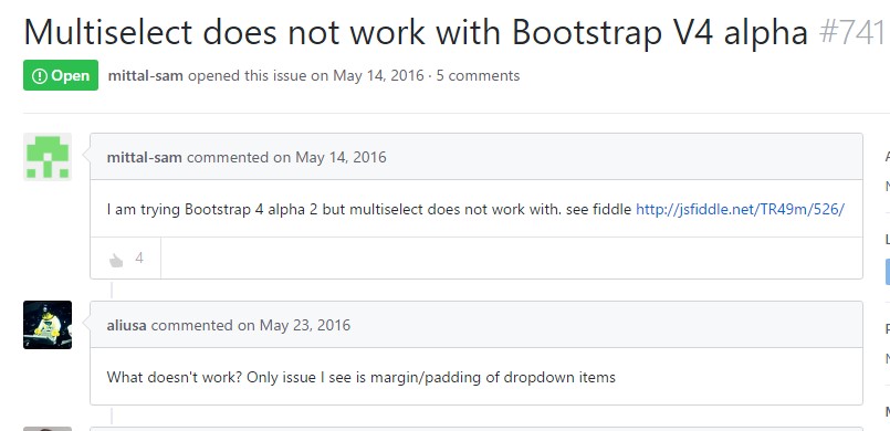 Multiselect does not really do the job with Bootstrap V4 alpha