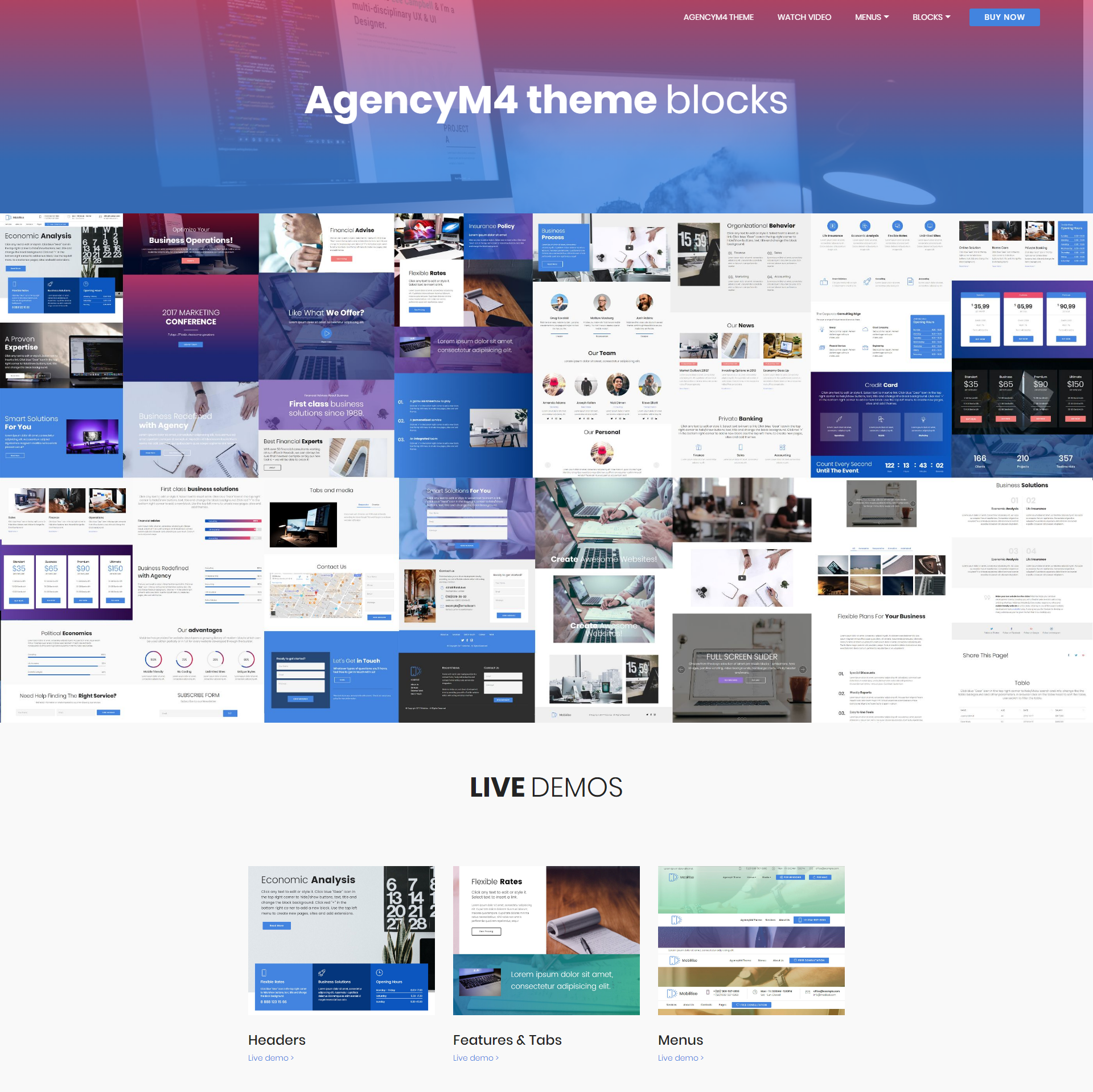 AgencyM4 Theme Bootstrap Blocks