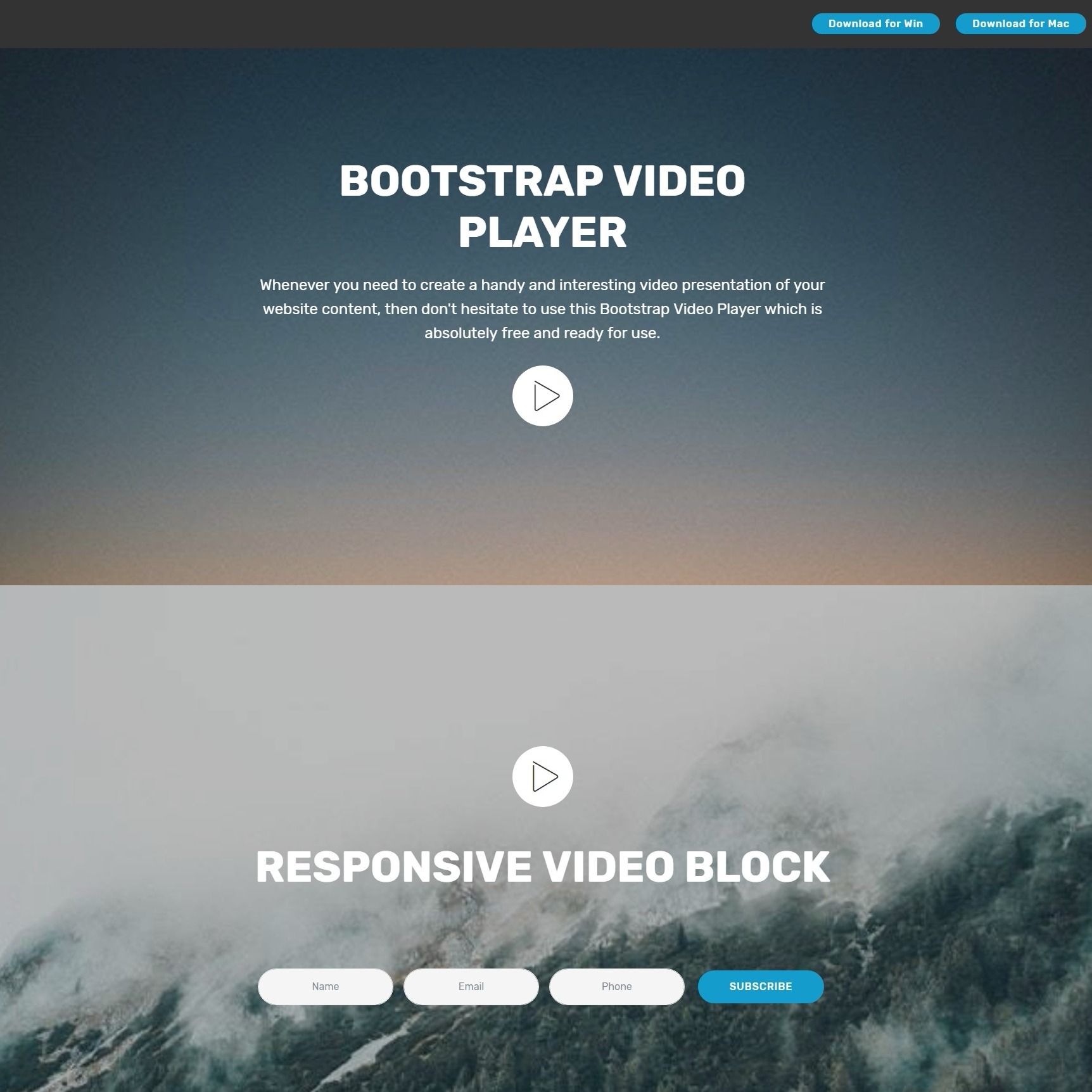 Slick Mobile Bootstrap Carousel Video Backgrounds And