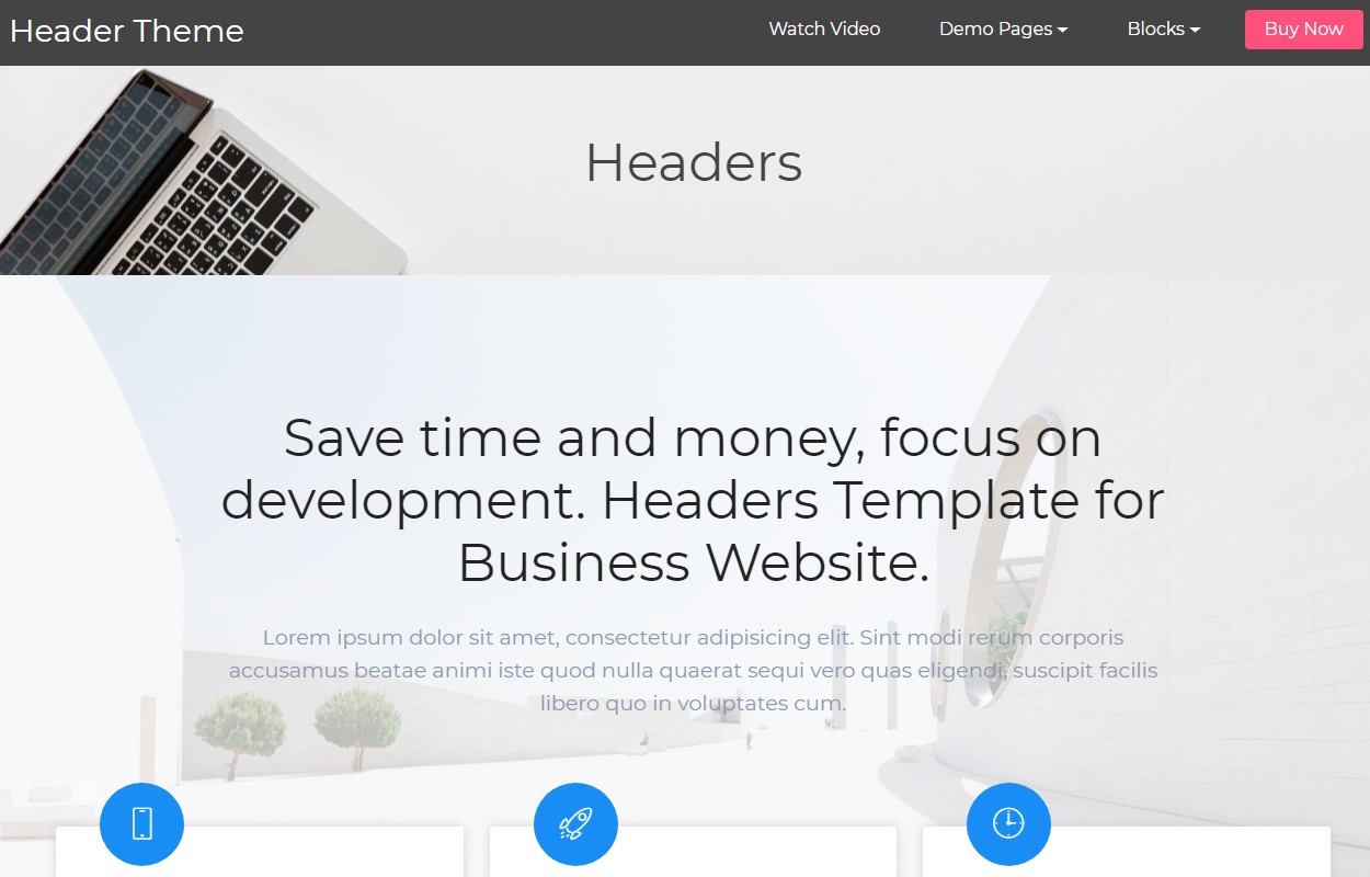 Awesome Header HTML Template