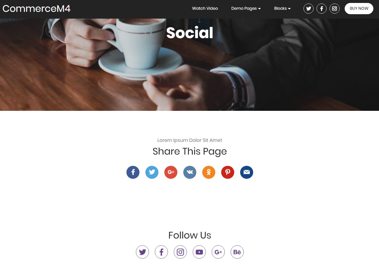 Social Template for eCommerce Website
