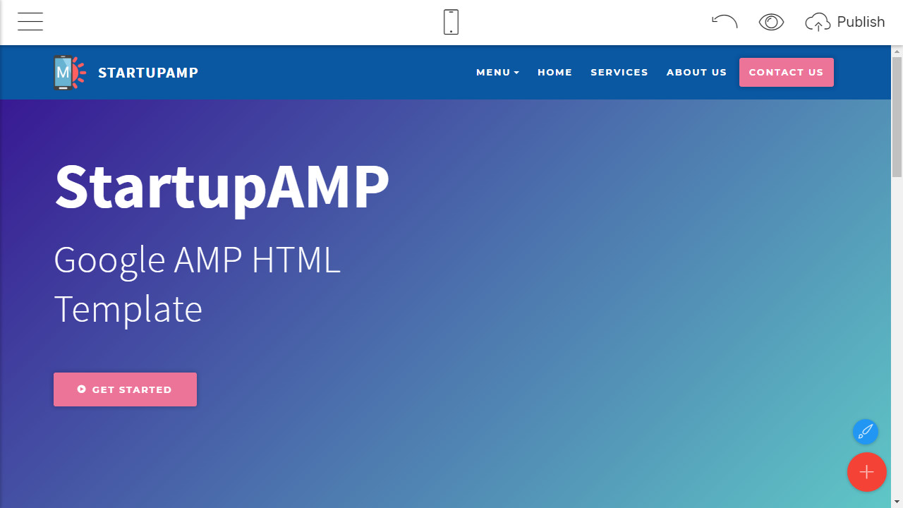 Startup Google AMP HTML Template Tutorial