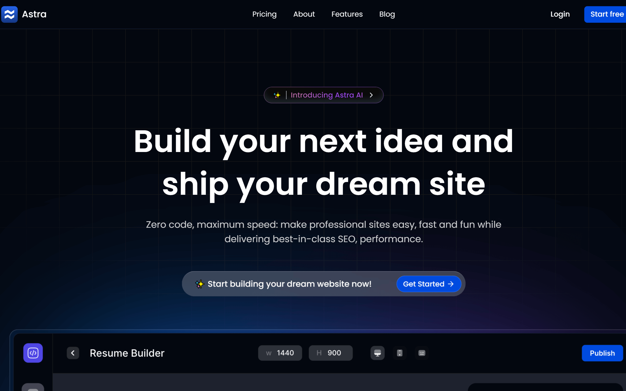 Astra AI Website Builder
