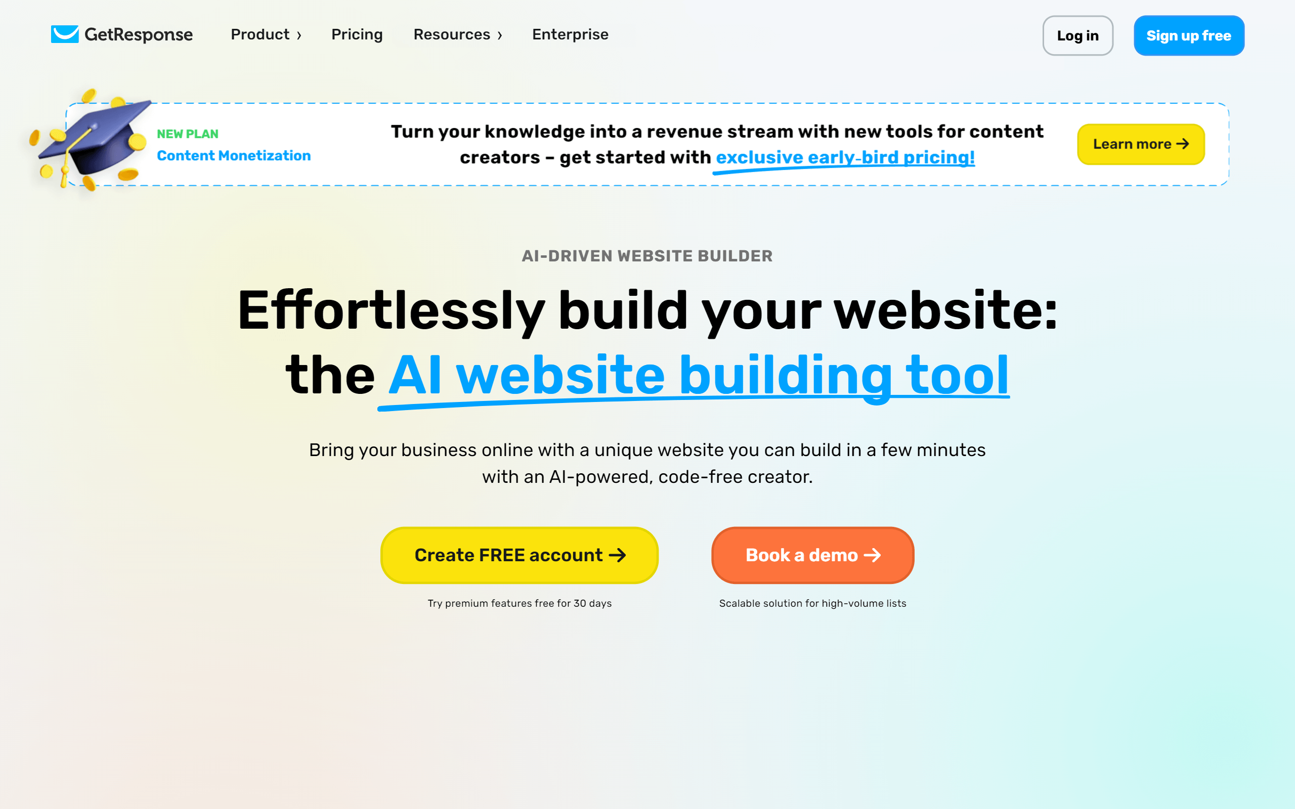 GetResponse AI Website Builder